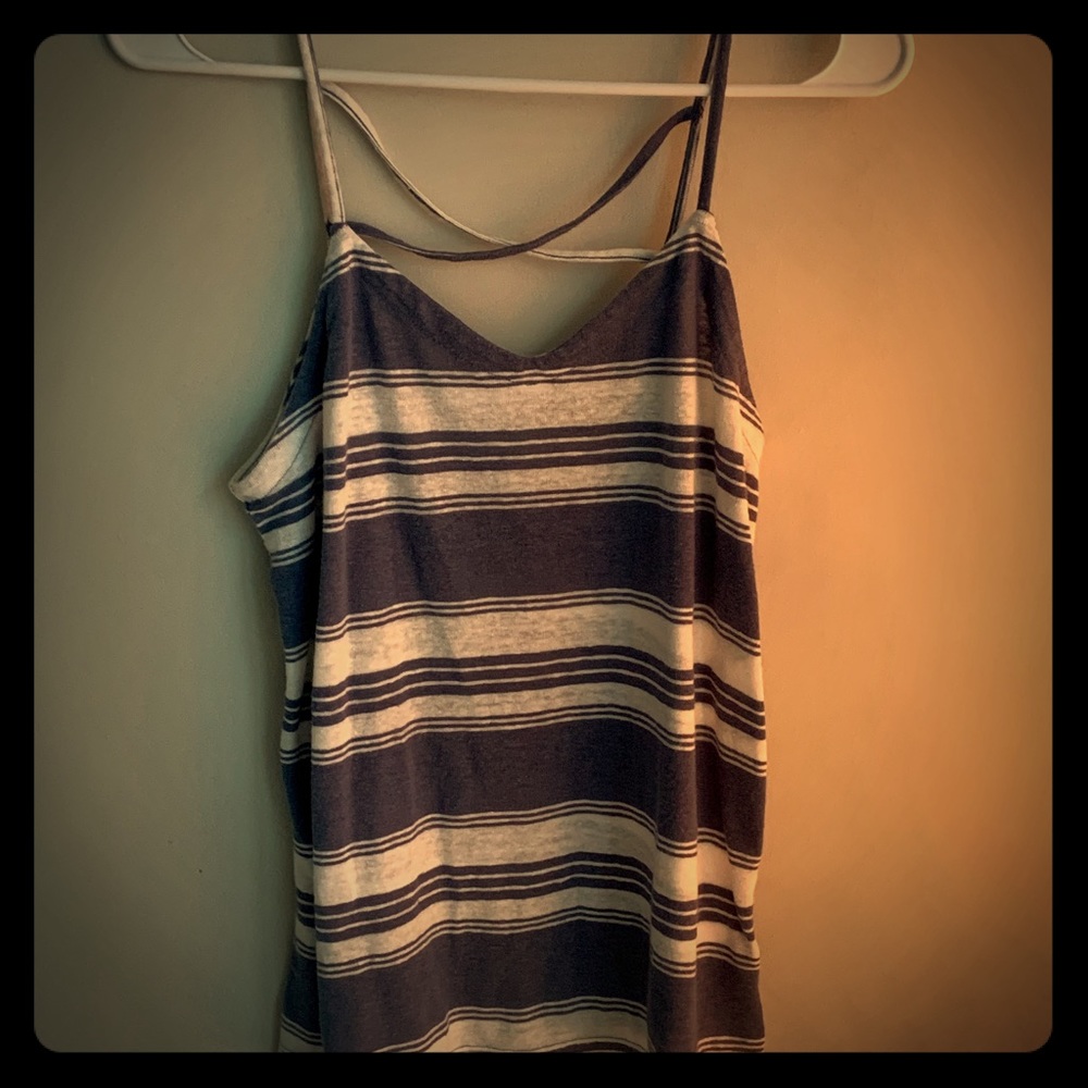 Universal Thread blue and white striped tank top
